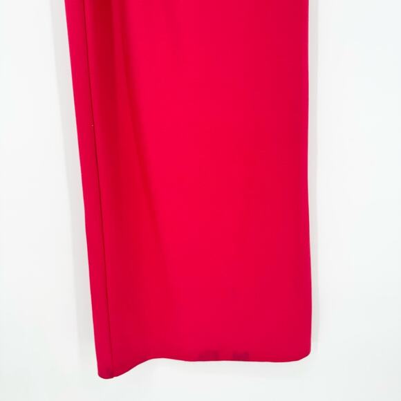 Marcella Women's Sonata Asymmetric Neckline Sheath Midi Dress Red S Glam Formal - Picture 6 of 15